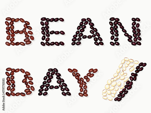 Artistic Representation of Bean Day with Coffee Beans and White Beans on a White Background