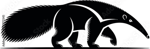 Black anteater graphic walking forward white sticker