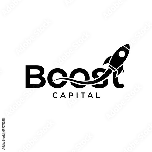 Boost Capital logo design featuring a dynamic rocket symbol.