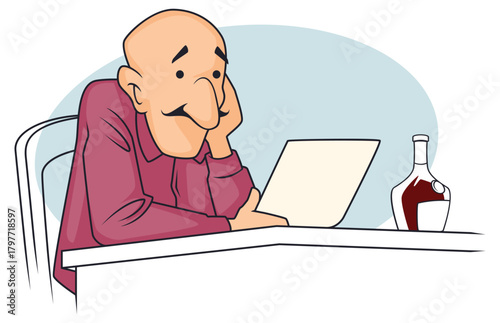 Man holding sheet of paper in hands reading report.