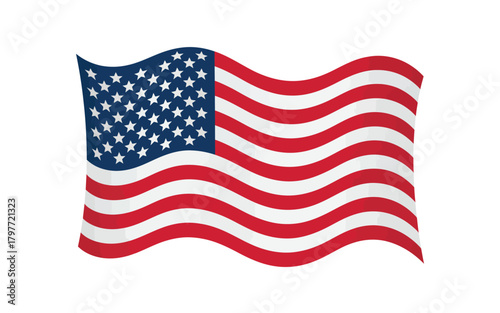 Waving American Flag With Stars And Stripes united