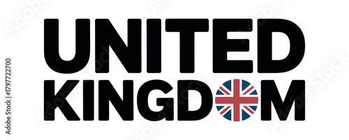 The word UNITED KINGDOM is displayed with the Union Jack flag replacing the letter 'O'.