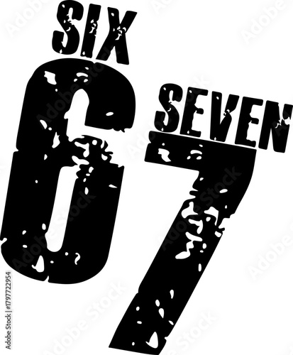  Distressed 67 SVG, 67 Svg, Six Seven Funny Meme Birthday Shirt Design SVG, Number 67 SVG, Numbered Uniform Sports Jersey SVG Team 67th Birthday SVG, 67 Trendy SVG, 67 SVG, 