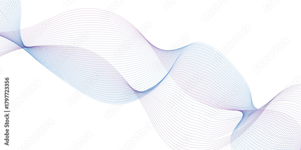 Fototapeta premium Abstract backdrop with wave gradient lines stock illustration