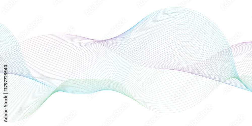Fototapeta premium Colorful wavy lines on a white background stock illustration