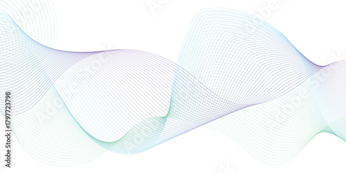 Abstract colorful wave element for design. Digital frequency track equalizer. Stylized line art background.
