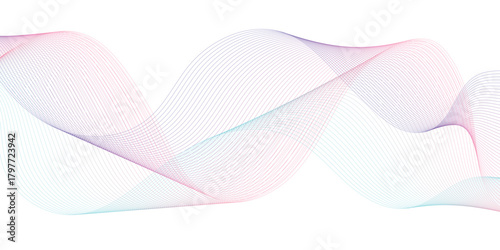 Abstract colorful gradient wave element for design. Digital frequency track equalizer. Stylized line art background. Vector illustration.