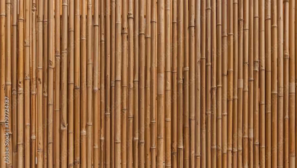 Fototapeta premium Bamboo strips woven into a partition, functional backdrop for design and layout