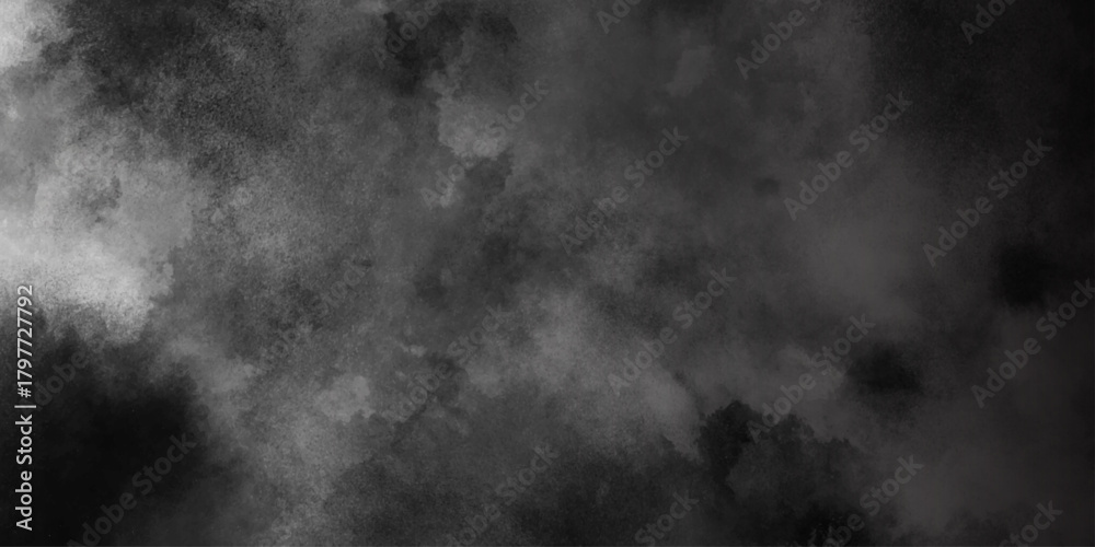 Fototapeta premium Abstract white and gray isolated cloud cumulus clouds. Gray aquarelle painted realistic fog or mist smoky textured canvas design. White and ash messy wall stucco texture background.