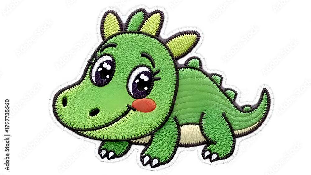 Fototapeta premium Embroidered Patch Ideal for Children's Room Decor & Scrapbooking