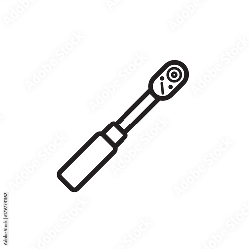 Torque wrench icon symbolizing precise fastening, accurate bolt tensioning, and mechanical joint validation, representing specialized tooling, modern industrial quality control, and field equipment.