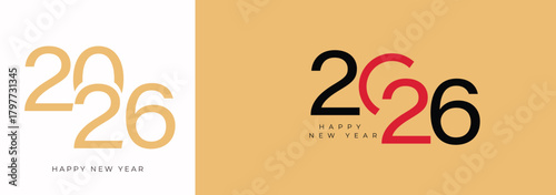2026 Happy New Year Typography Greating post Banner Background