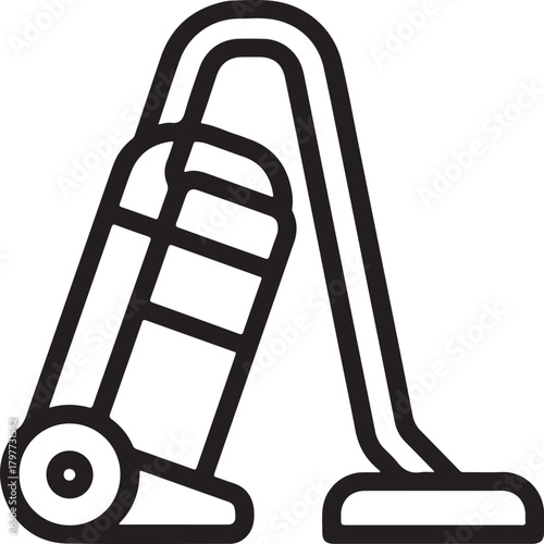 Upright vacuum cleaner vector icon representing household cleaning equipment for floor maintenance