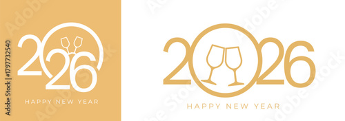 2026 Happy New Year Typography Greating post Banner Background