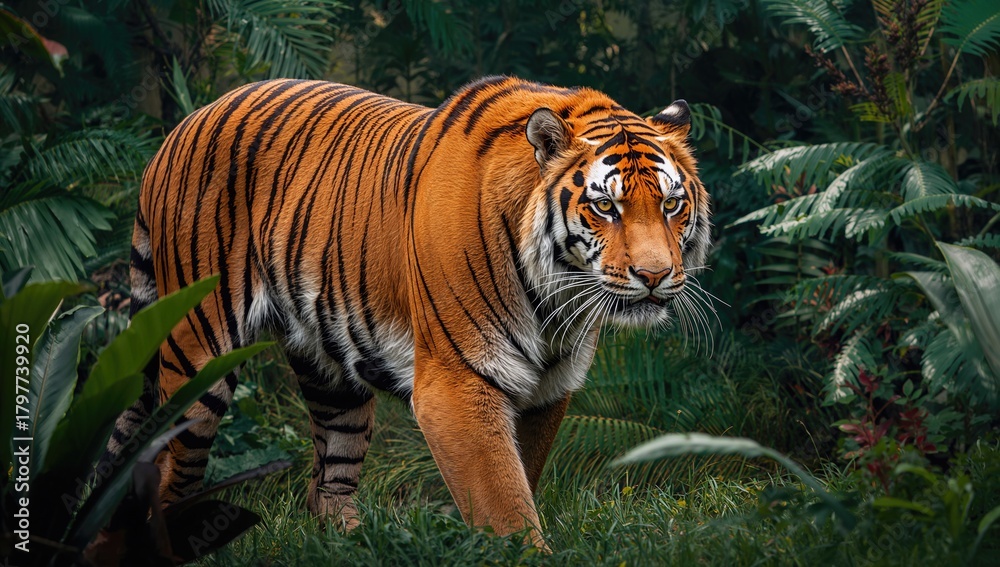 Obraz premium Panthera tigris altaica, the largest wild cat species, conservation status, World Wildlife Day