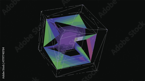 Colorful abstract geometric gem background with shining crystal shapes