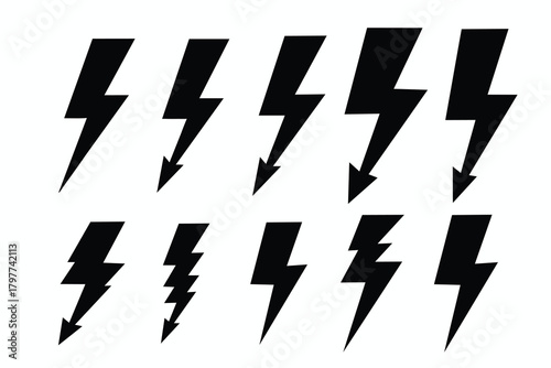 Electric Bolt Icon Set  vexctor