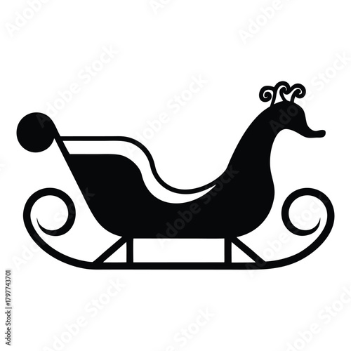 sleigh icon on white