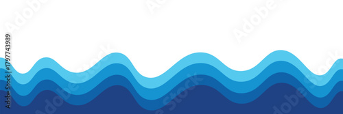 Sea waves layered vector background illustration and sea beach vector illustration.