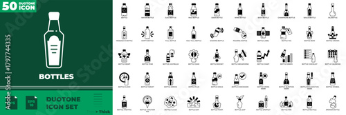 Bottles Duotone Editable Icons set