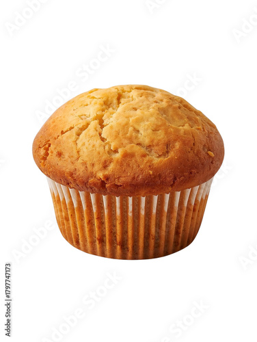 Fresh Muffin Side View Isolated on White Background – High-Resolution Studio Lighting Product Photo for Restaurant Branding and Food Mockups