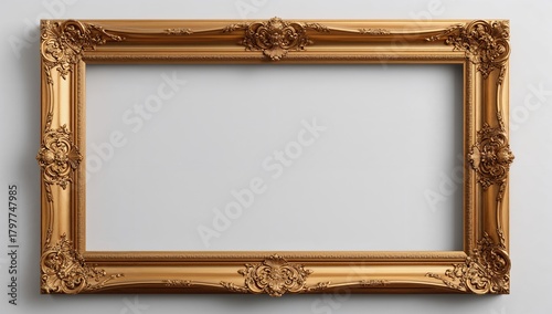 Antique ornate frame with a golden finish, suitable for photo display or artwork presentation