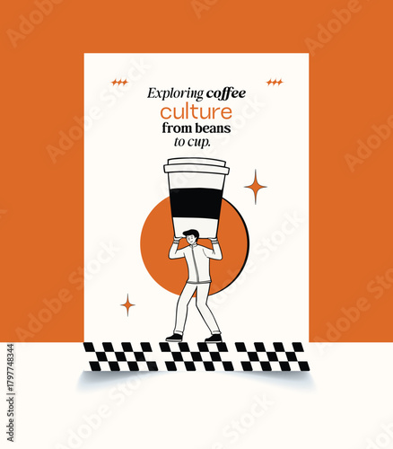 Coffee Rush Skateboard Takeaway Cup Poster