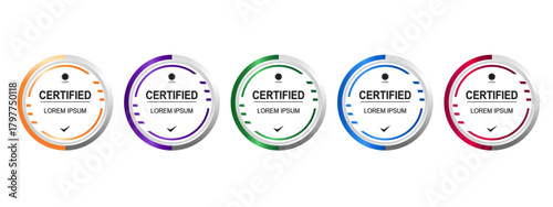certificate badge circle or rounded template vector editable