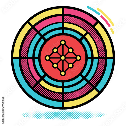 AI orchestration layer abstract diagram showing centralized system control, coordination of multiple modules, and complex data flow in a digital network