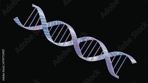 DNA Helix 3D Model on Science Background