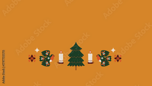 Red Green and Yellow Folksy Christmas Somber Greetings Christmas Presentation