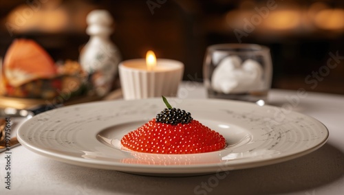 Fototapeta Naklejka Na Ścianę i Meble -  Red caviar and black caviar, protein-rich meal