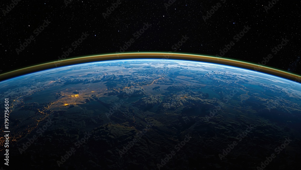 Fototapeta premium The captivating view of Earth from space, emphasizing its stunning features and natural beauty