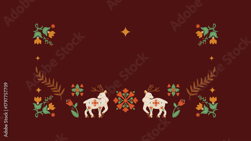 Red Green and Yellow Folksy Christmas Somber Greetings Christmas Presentation