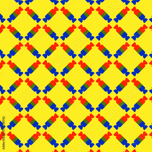 Abstract background - seamless pattern of candies for wrapping, packaging or textile printing. The main color can be changed or removed as desired. Vector illustration
