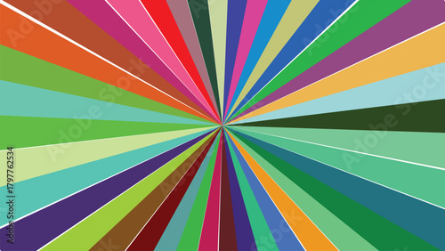 Colorful Radial Burst Pattern Vector Illustration for Modern Abstract Design