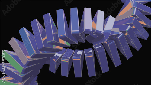 Fan turbine illustration with circular 3D pattern and decorative design elements
