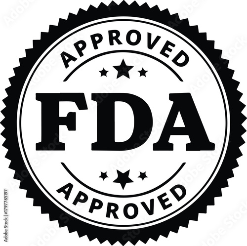 F D A Approved Seal Silhouette with Transparent Background FDA approved stamp