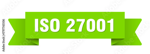 iso 27001 ribbon isolated on transparent background. iso 27001 ribbon