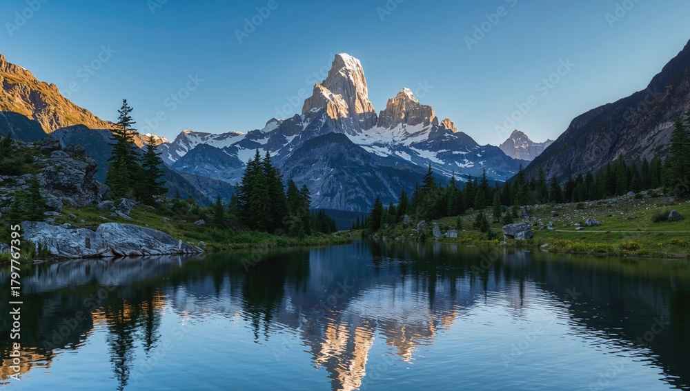 Fototapeta premium Fitz Roy mountain peak, erosion risk