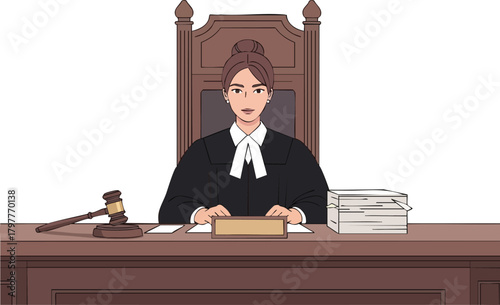 Judge at the Bench Justice and Authority in the Courtroom Setting