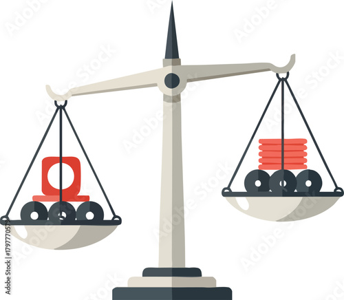 Balancing Investment Conceptual Illustration of Risk and Return on a Weighing Scale