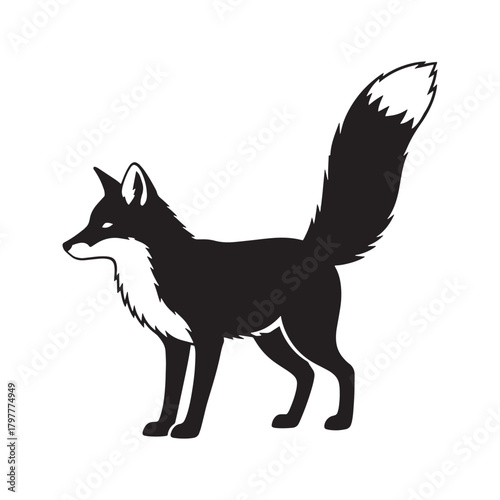 Elegant fox silhouette minimalist vector illustration perfect for logo design branding or nature-themed projects