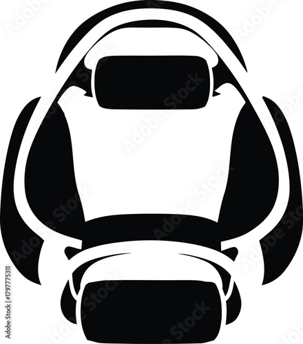 Automotive interior racing seat design for performance driving and custom car styling Vector silhouette