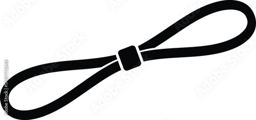 Black silhouette of a figure eight resistance tube for fitness and strength training Vector silhouette