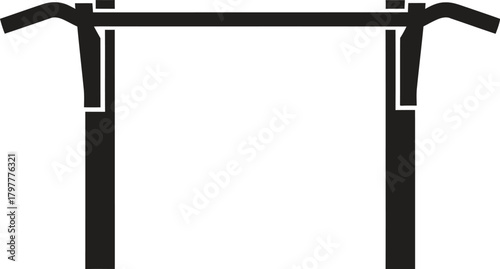 Home gym wall mount pull up bar silhouette for strength and calisthenics workout Vector silhouette