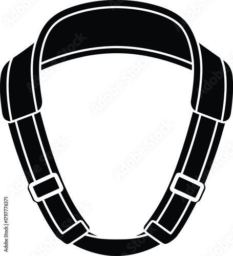 Neck head harness for weight lifting training for advanced strength development Vector silhouette