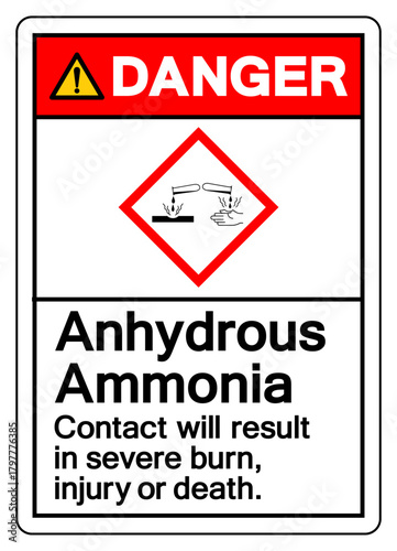 Danger Anhydous Ammonia Symbol Sign, Vector Illustration, Isolate On White Background, Label.EPS10