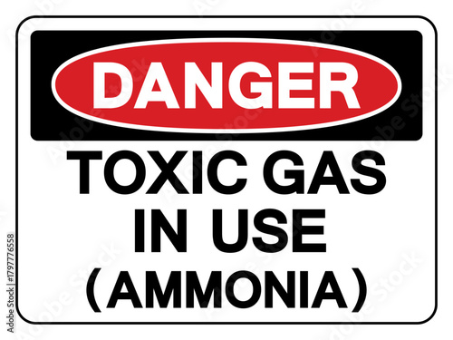 Danger Toxic Gas In Use Ammonia Symbol Sign, Vector Illustration, Isolate On White Background, Label.EPS10