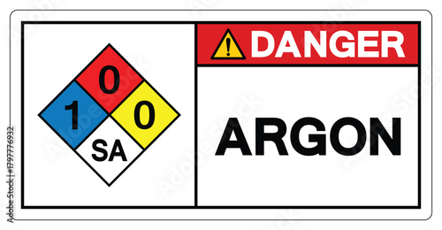 Danger Argon Symbol Sign ,Vector Illustration, Isolate On White Background Label.EPS10